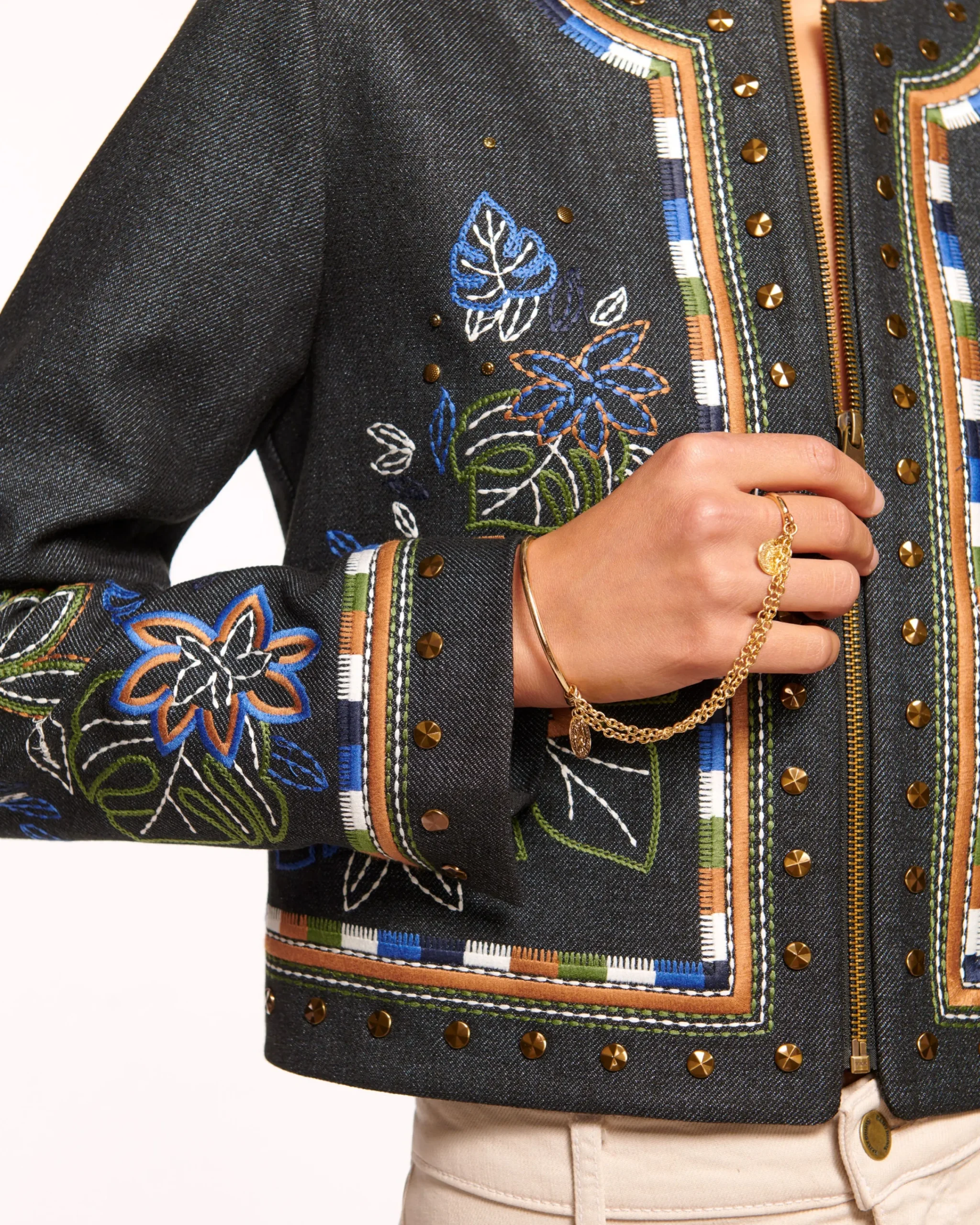 New Mav Embroidered Denim Jacket Denim | Jackets