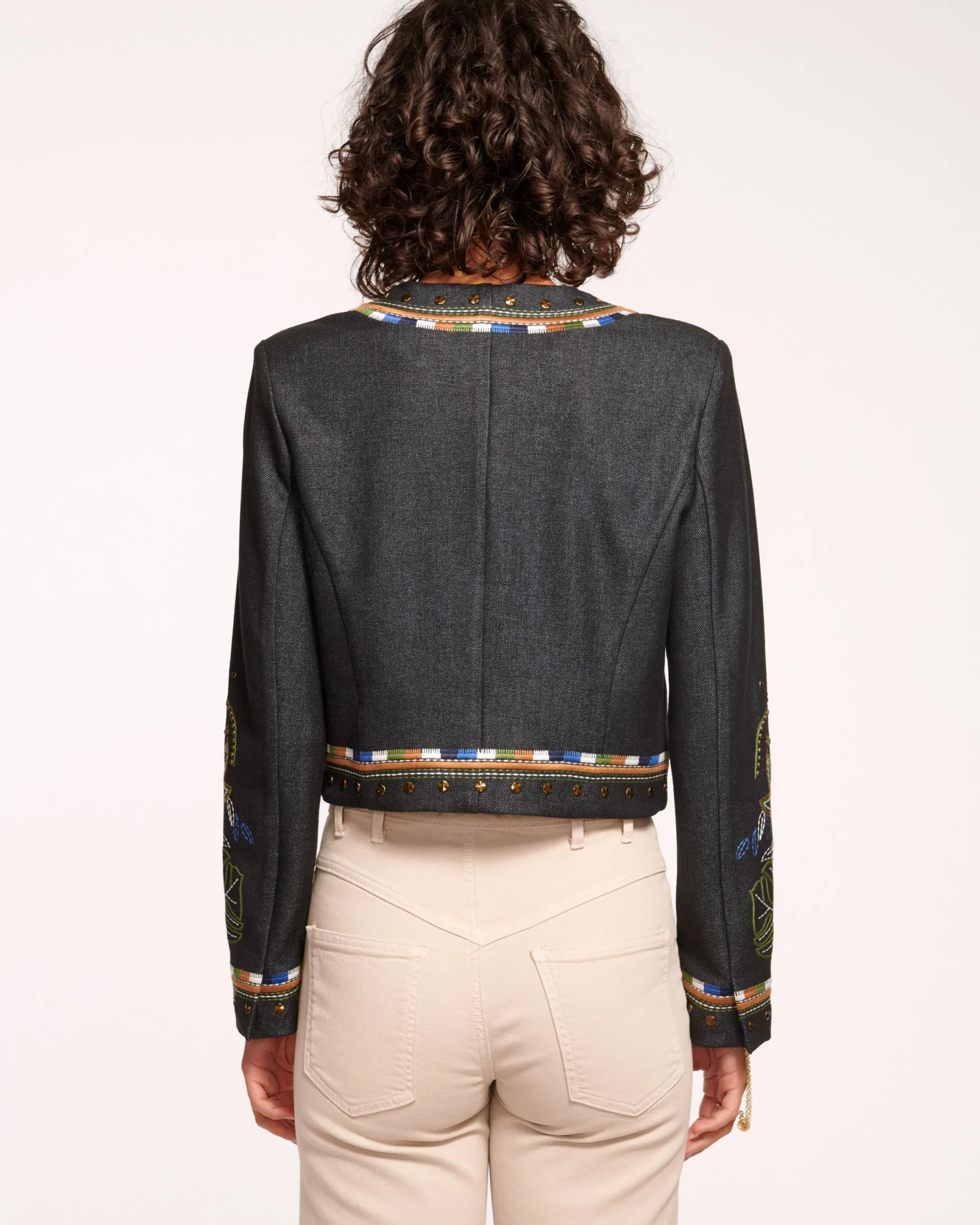 New Mav Embroidered Denim Jacket Denim | Jackets