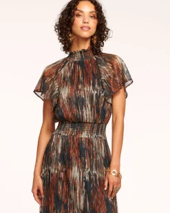 Discount Mellie Smocked Flutter Sleeve Maxi Dress Dresses