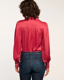 Clearance Milca Embellished Button Down Top Tops