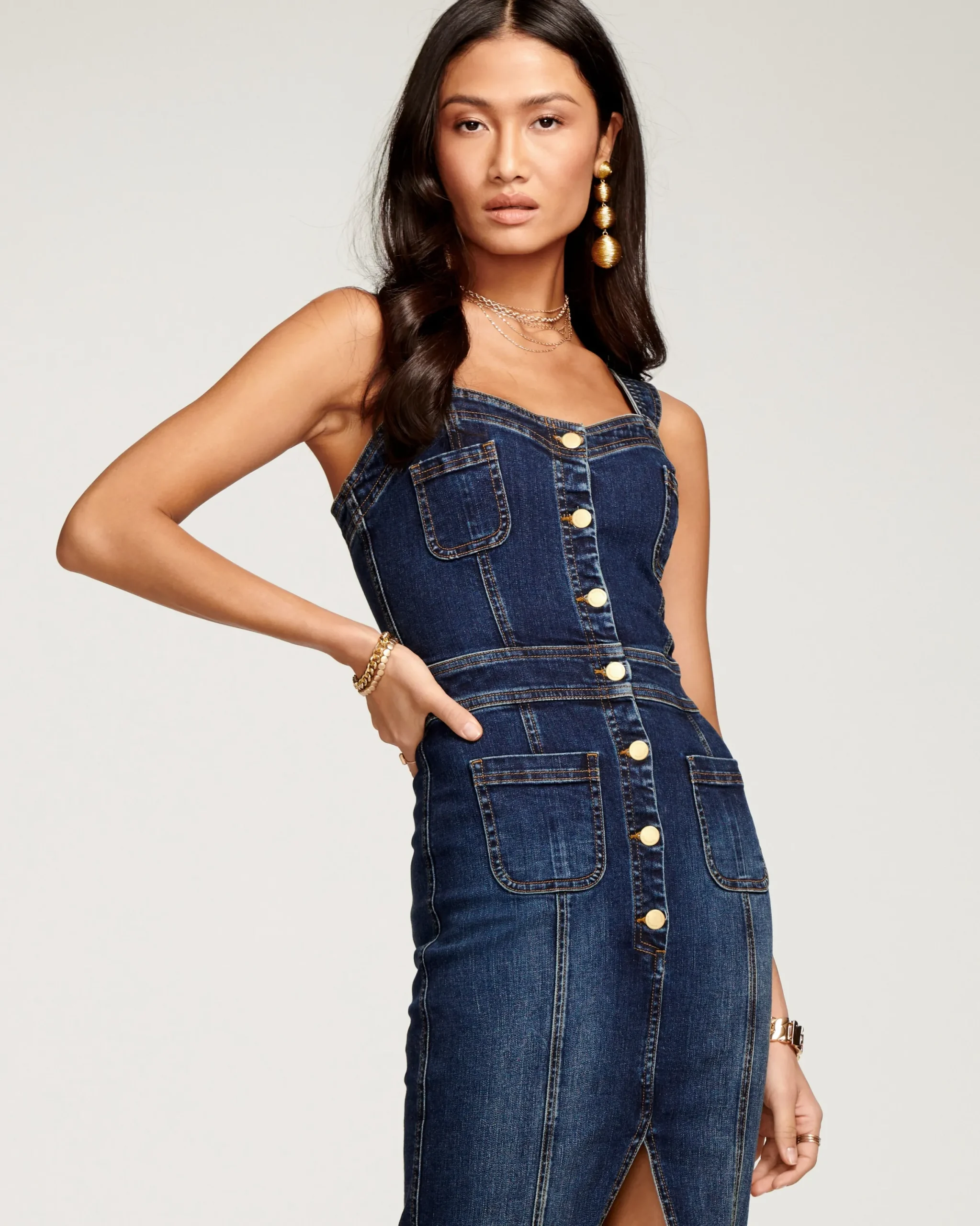 Discount Monica Denim Midi Dress Dresses | Denim