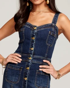 Discount Monica Denim Midi Dress Dresses | Denim