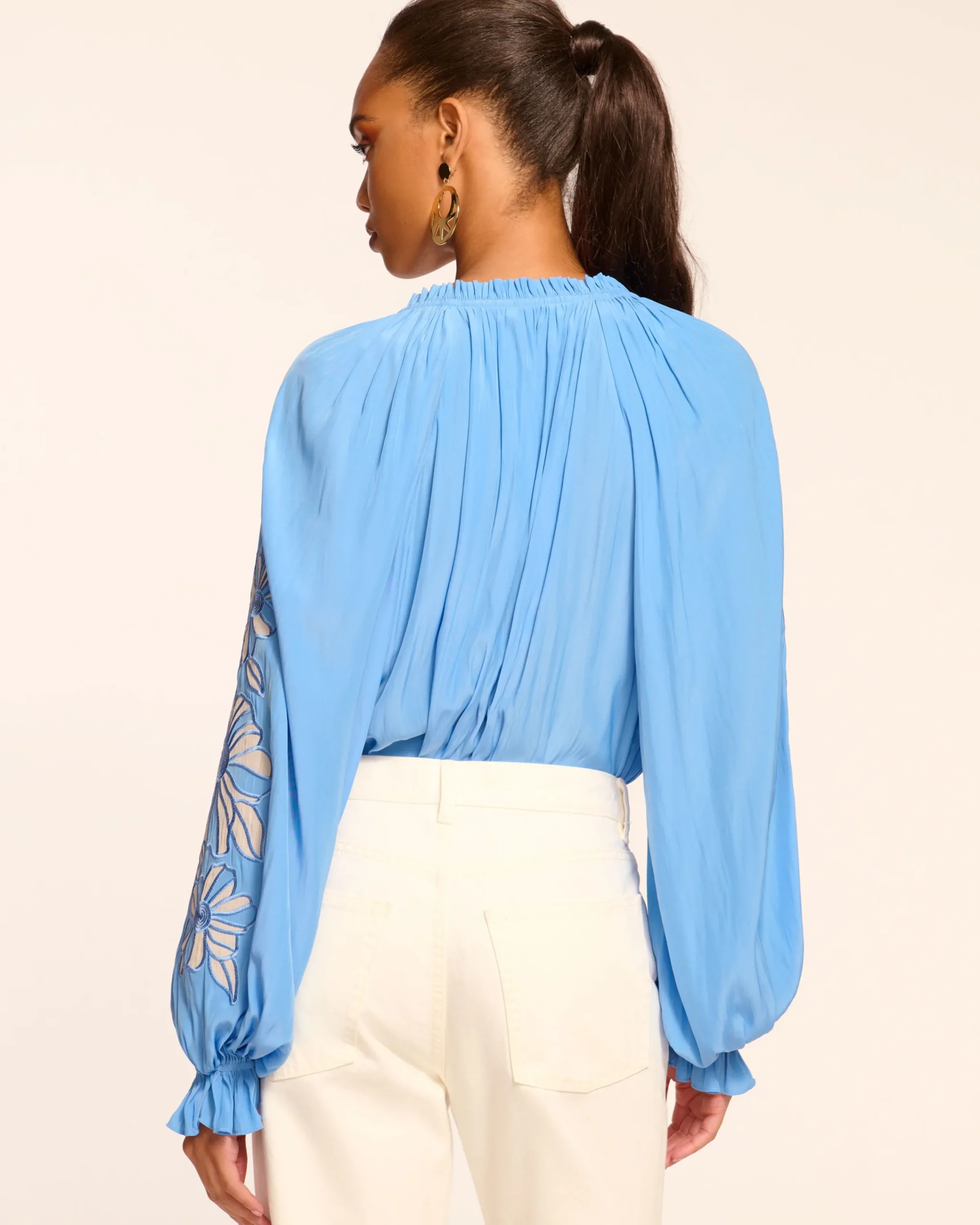 Hot Nelida Embellished Long Sleeve Blouse Tops