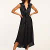 Online Olive Ruffle V-Neck Midi Dress Dresses