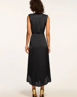 Online Olive Ruffle V-Neck Midi Dress Dresses
