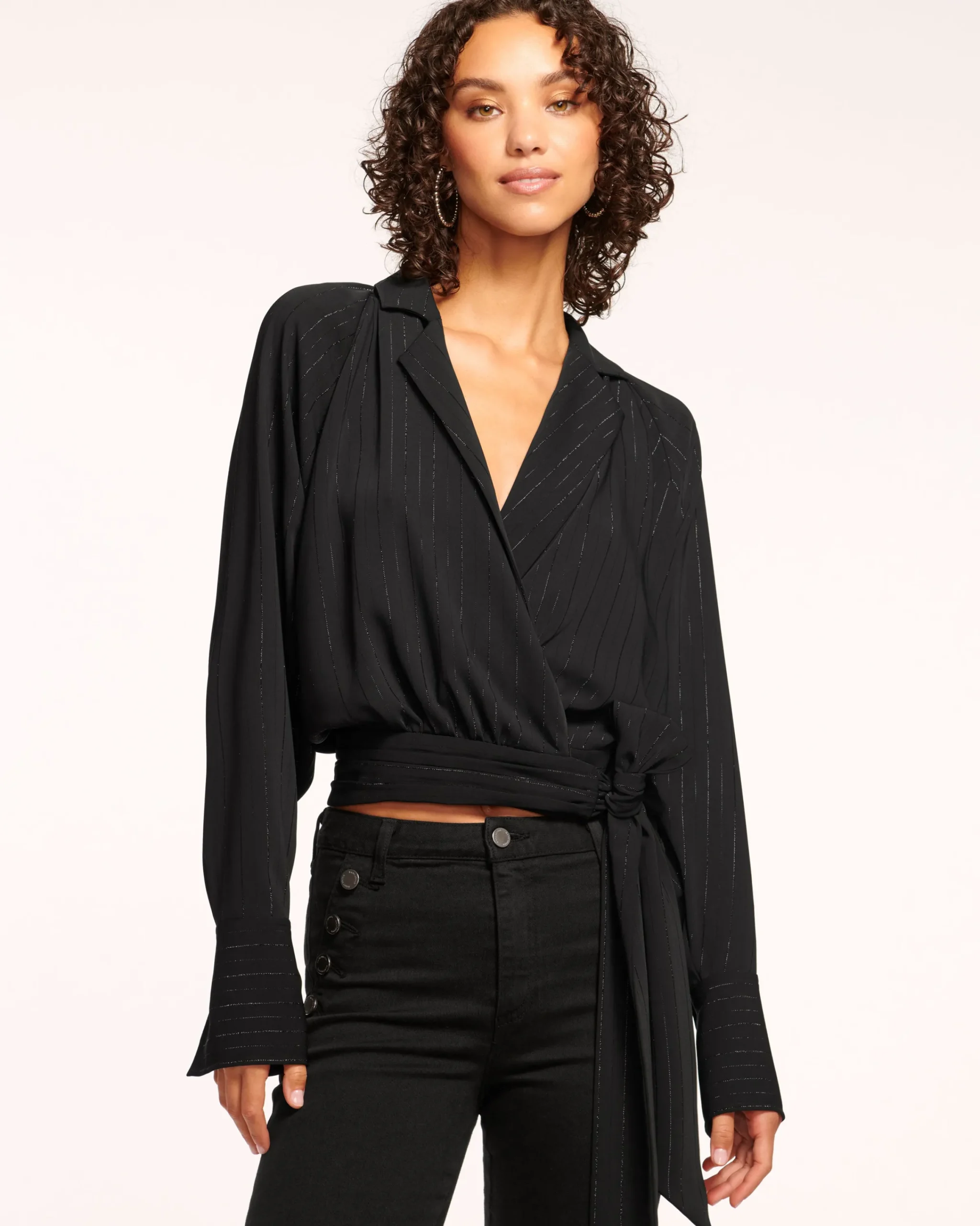 Fashion Oliver V-Neck Wrap Top Tops