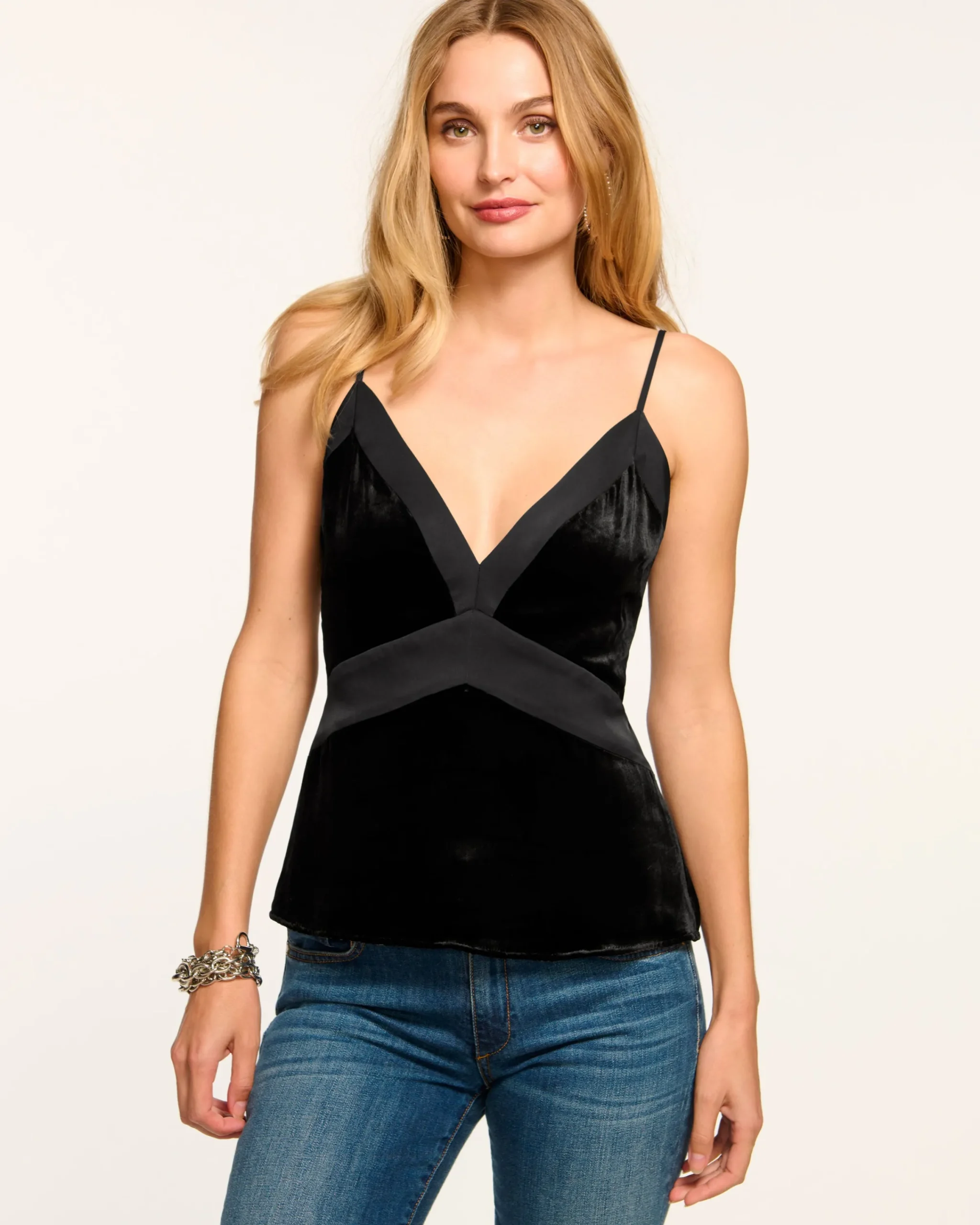 Online Otis Velvet V-Neck Cami Tank Top Tops