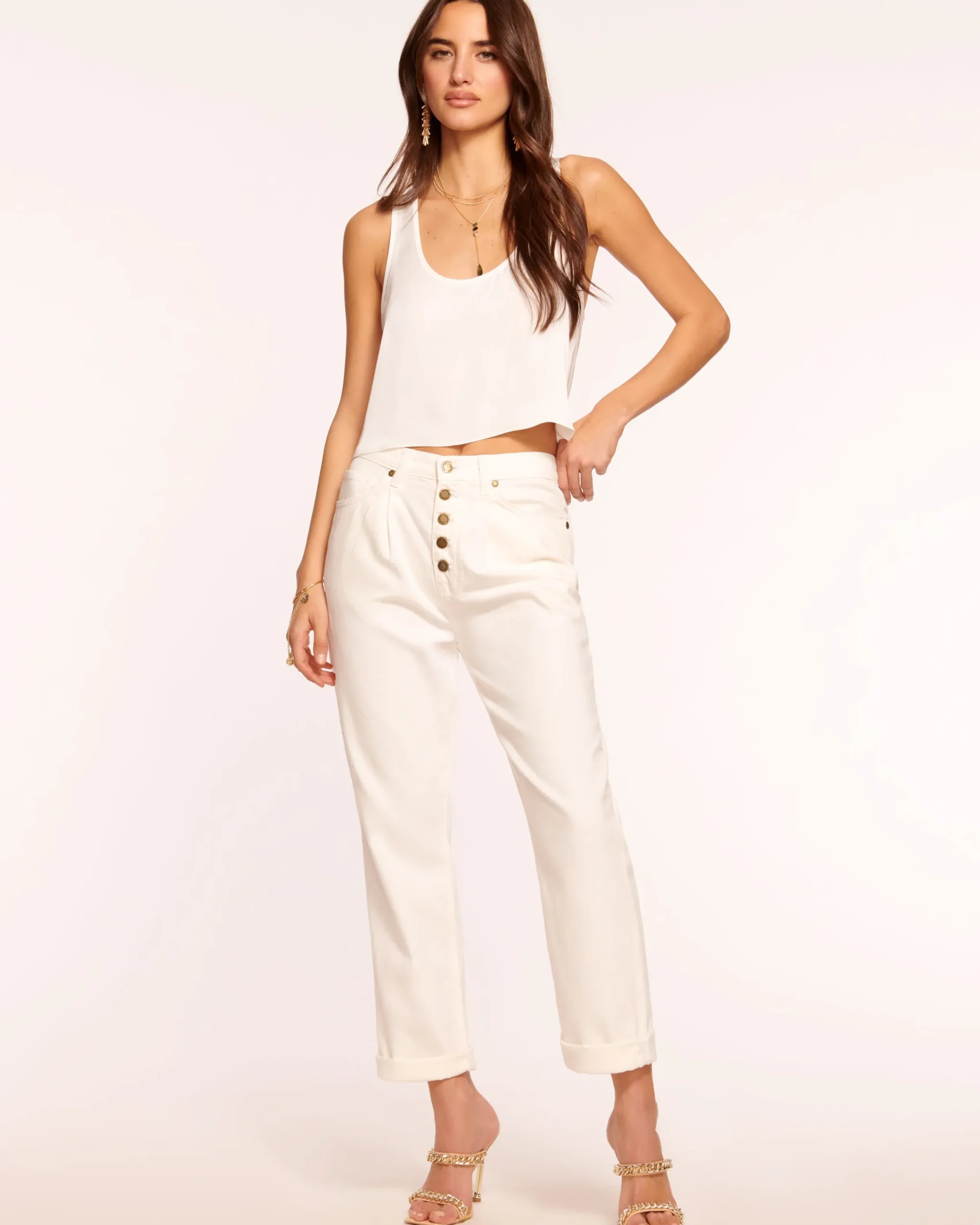Sale Pearle Cropped Straight Leg Jean Denim | Bottoms