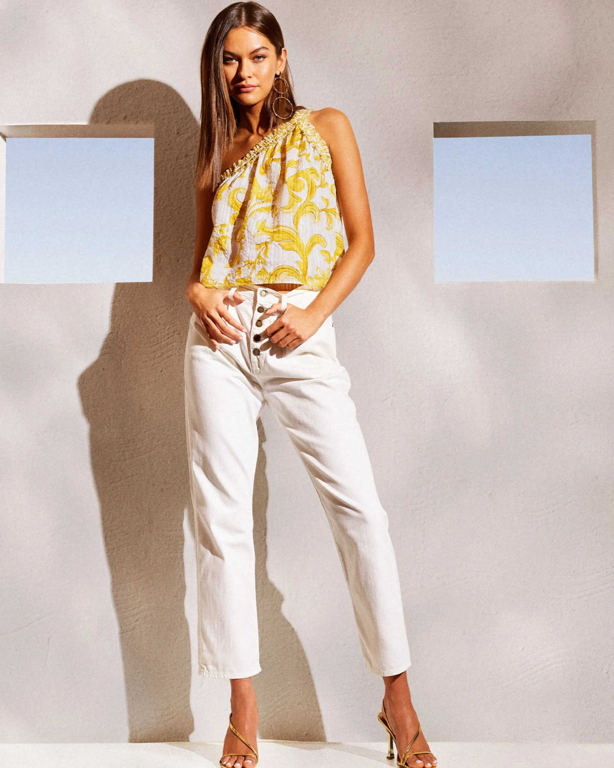 Sale Pearle Cropped Straight Leg Jean Denim | Bottoms