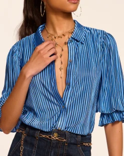 Best Pleated Dina Short Sleeve Bodysuit Tops