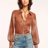 Clearance Polly Button Down Blouse Tops