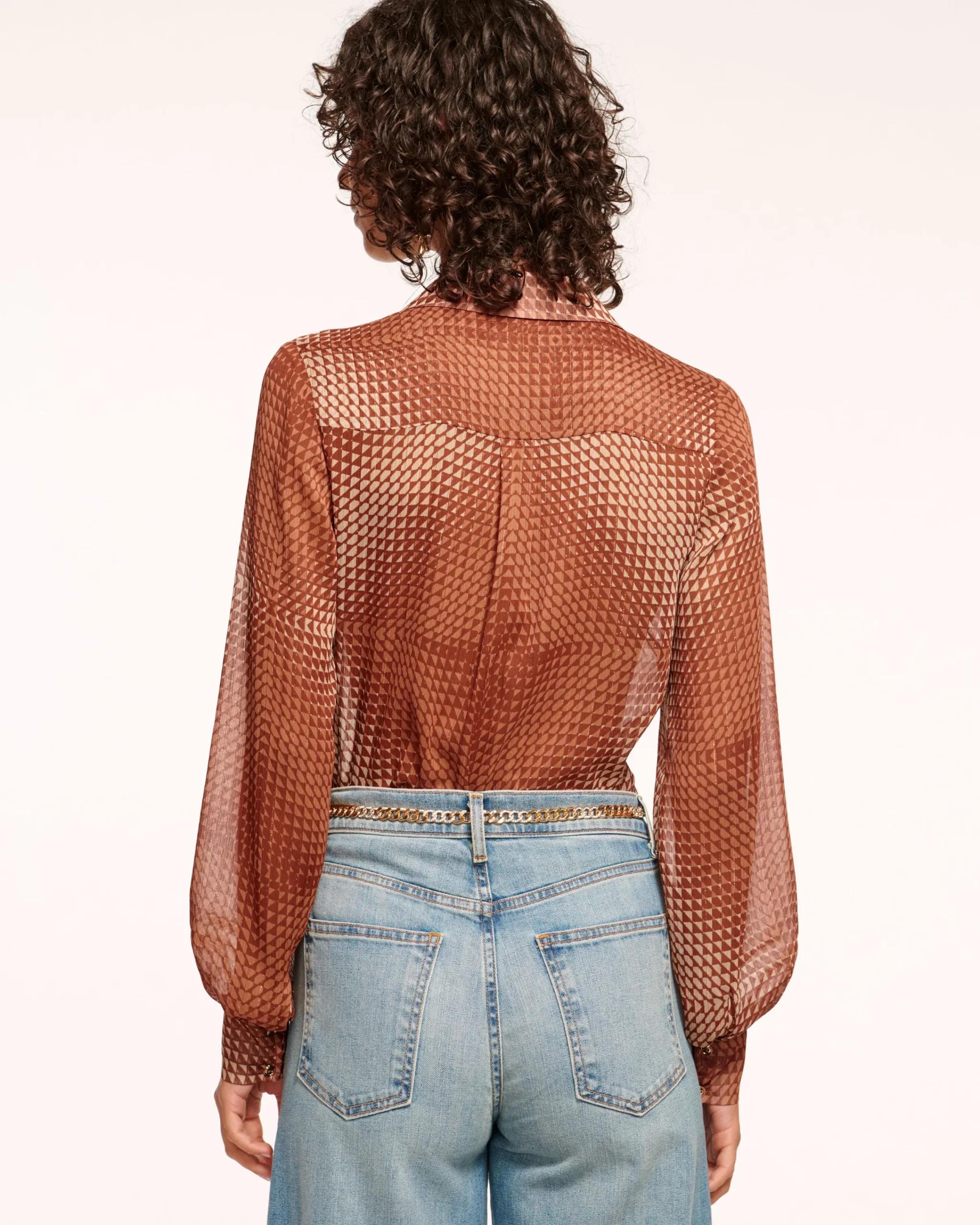 Clearance Polly Button Down Blouse Tops