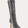 Online Queen Heeled Snake Boots Shoes