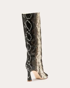 Online Queen Heeled Snake Boots Shoes