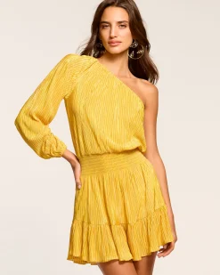 Discount Raashi One-Shoulder Smocked Mini Dress Dresses