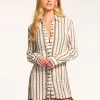Clearance Roman Coverup Button Down Top Swim & Coverups