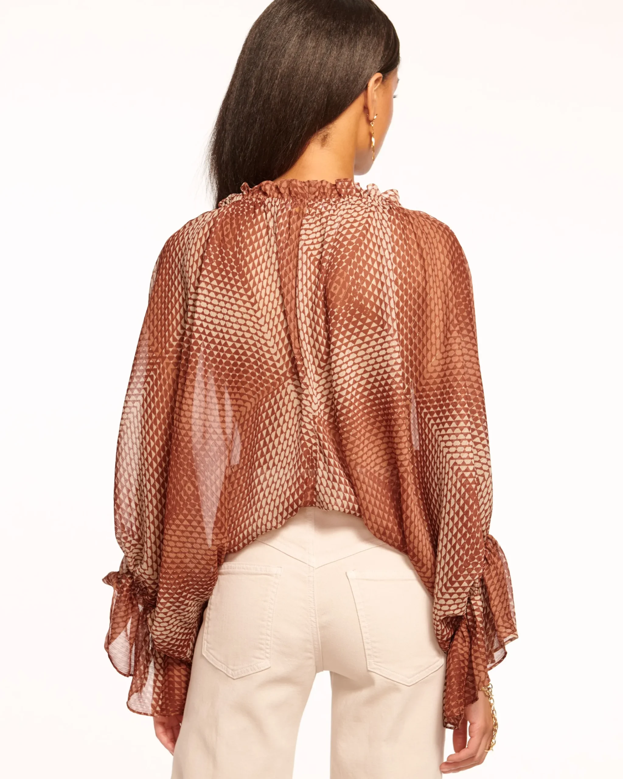Best Susanna Ruched V-Neck Blouse Tops