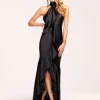 New Tera Ruffled Halter Gown Dresses