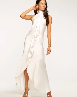 New Tera Ruffled Halter Gown Dresses