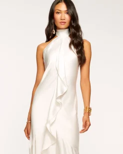 New Tera Ruffled Halter Gown Dresses