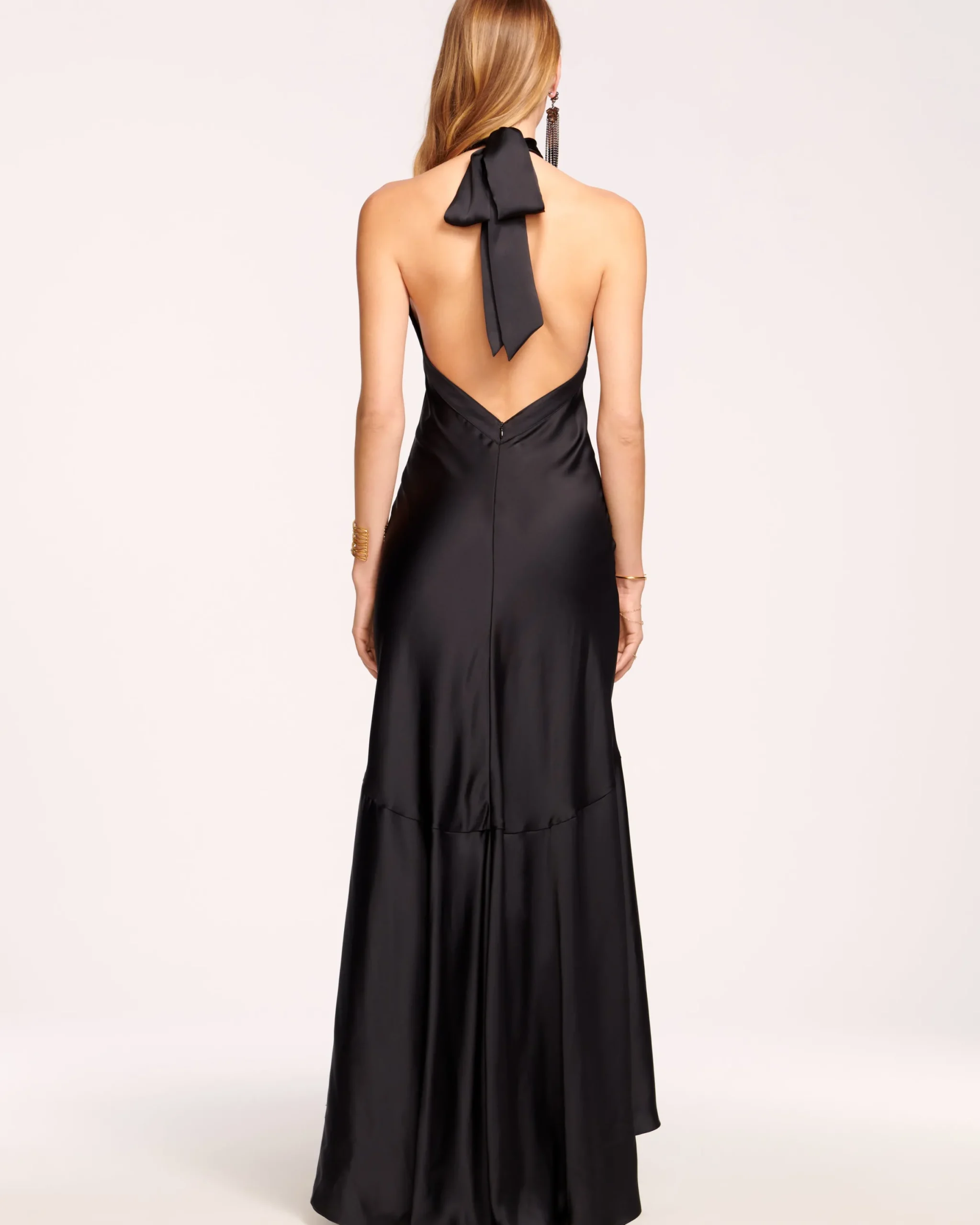 New Tera Ruffled Halter Gown Dresses