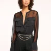 Best Tiah Sheer Button Down Top Tops