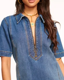 Outlet Tunechi Denim Shirt Dress Dresses | Denim