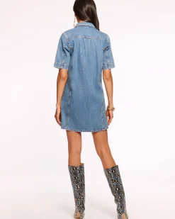 Outlet Tunechi Denim Shirt Dress Dresses | Denim