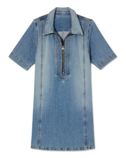 Outlet Tunechi Denim Shirt Dress Dresses | Denim