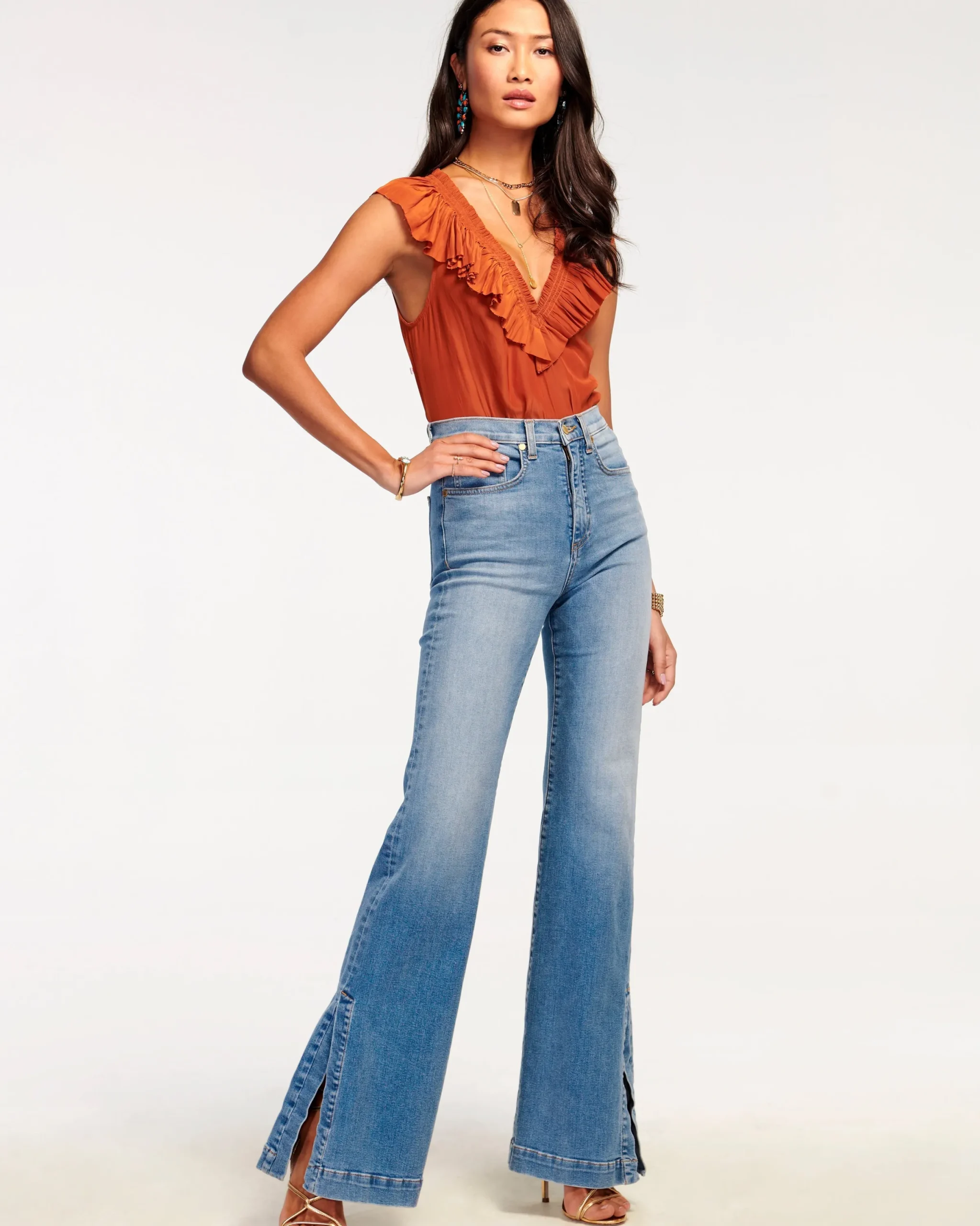 Clearance Tyra High Waisted Flare Jean Denim | Bottoms