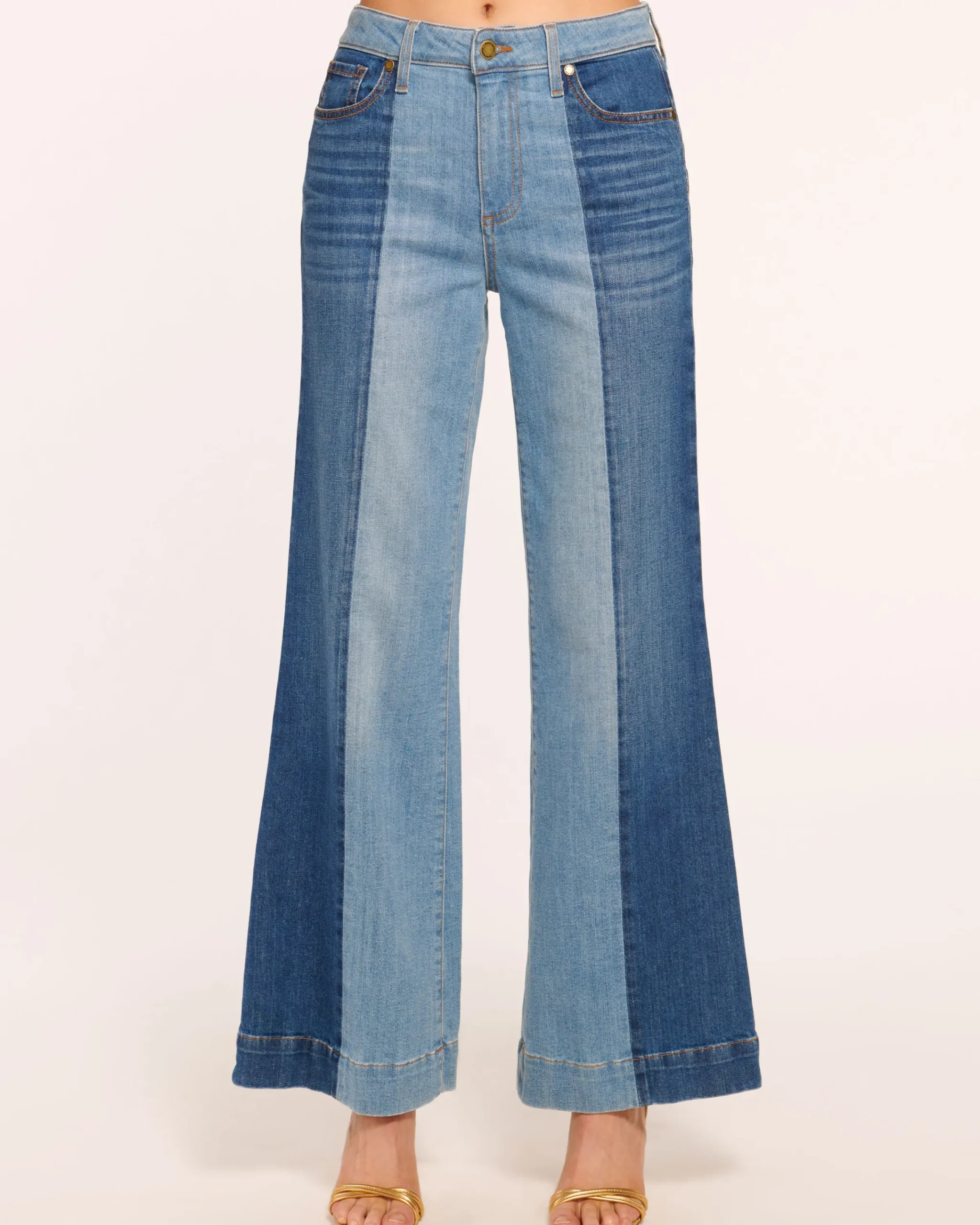 Outlet Vinnie Wide Leg Two-Tone Jean Denim | Bottoms