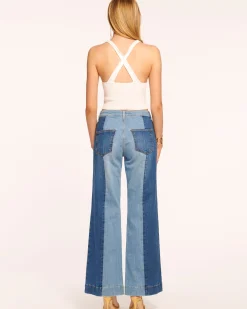 Outlet Vinnie Wide Leg Two-Tone Jean Denim | Bottoms