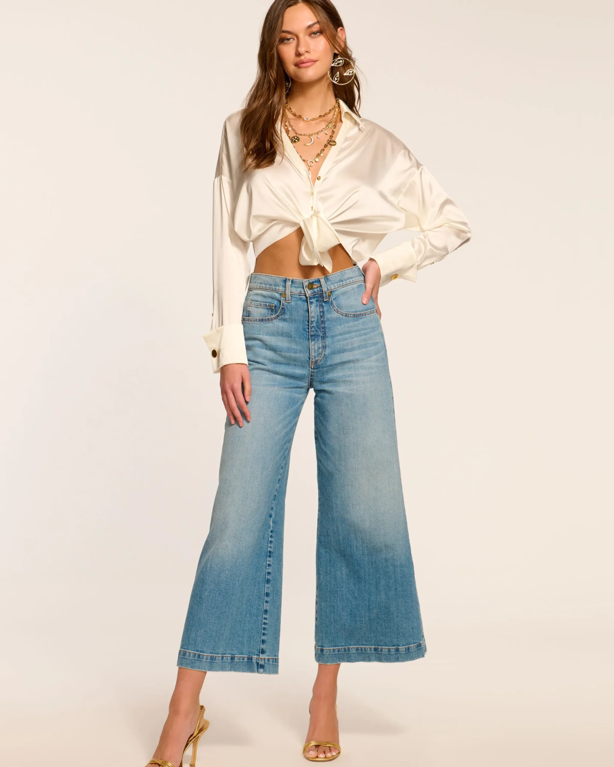 Best Wide Leg Cropped Tyra Jean Denim | Bottoms