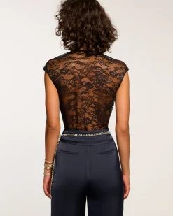New Winston Cowl Neck Lace Top Tops