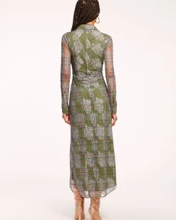 Fashion Wyatt Button Down Mesh Maxi Dress Dresses
