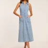 Sale Yesenia Textured Denim Midi Dress Dresses | Denim